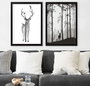 Wallity Set de 2 Cuadros Decorativos Enmarcados Blanco y Negro